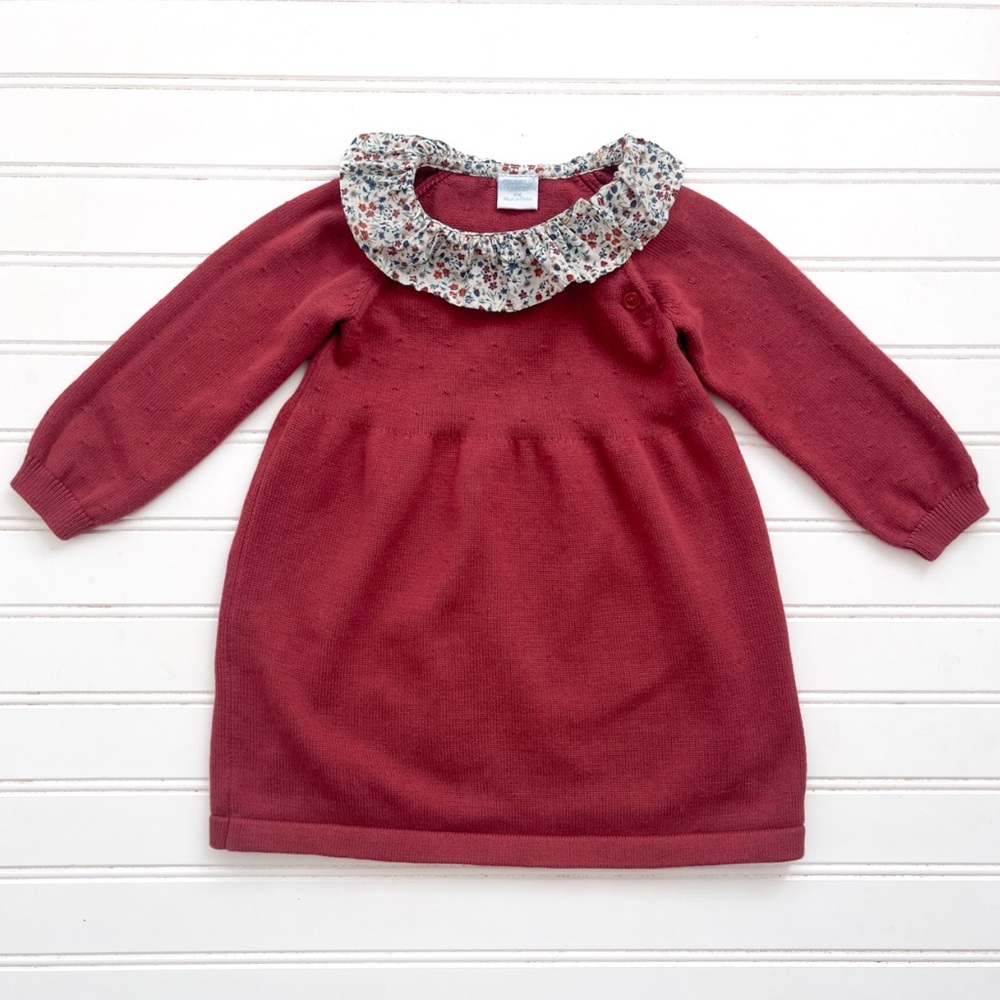 EDGEHILL COLLECTION EUC Floral Collar Knit Sweater Deess